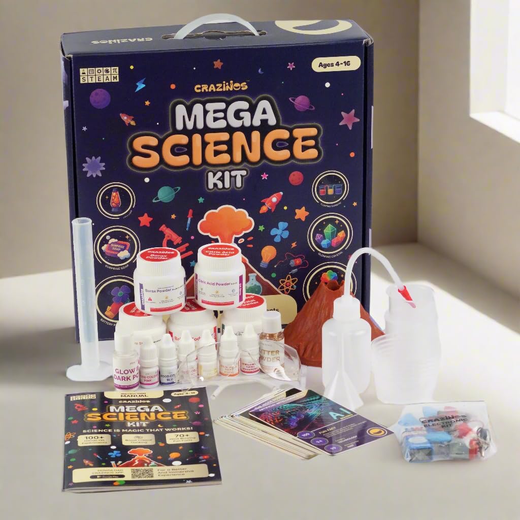 Buy CRAZINOS Triple Combo Kit for Kids | Mega Science Experimental
